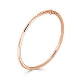 9K Rose Gold Polished Round Solid Bangle