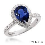 Platinum And Pear Shape Cut Dress Ring