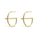 9K Gold Round Bar Earrings