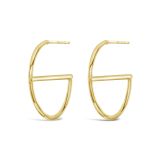 9K Gold Round Bar Earrings