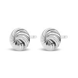 9k White Gold Swirl Stud Earrings Size Small