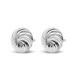 9k White Gold Swirl Stud Earrings Size Medium