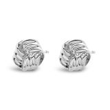 9k White Gold Knot Stud Earrings