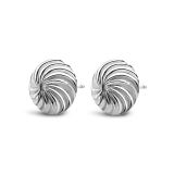 9k White Gold Swirl Stud Earrings - Large