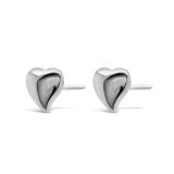 9k White Gold Love Heart Stud Earrings
