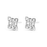 9k White Gold Celtic Knot Style Stud Earrings