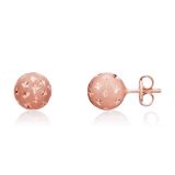 Weir Collection 9K Rose Gold Star Ball Stud Earrings
