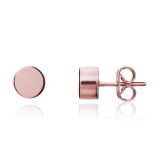 Weir Collection 9k Rose Gold Polish 6mm Circle Stud Earrings