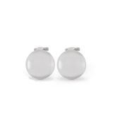 9k White Gold Polish Dome Peg & Clip Earrings