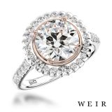 Platinum/Rose Gold And Round Brilliant Cut Diamond Engagement Ring
