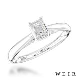 Platinum And Emerald Cut Diamond Engagement Ring
