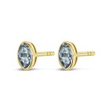 Aquamarine Oval Stud Earrings