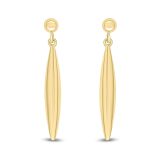 9K Yellow Gold 3D Marquise Drop Earrings