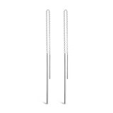 9k White Gold Double Pull-Through Drop Earrings