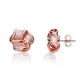 Weir Collection 9k Rose Gold Frost Knot Stud Earrings