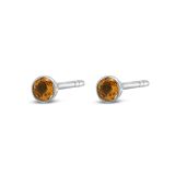 9k White Gold Citrine Stud Earrings