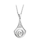 Solvar Sterling Silver Celtic Swirl Trinity Pendant Necklace
