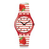 Energy Boost TOILE FRAISEE 34mm, Round White Dial, Quartz, Red case, White Strap Watch