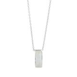 Silver Manhattan Moon Stone Pendant Necklace