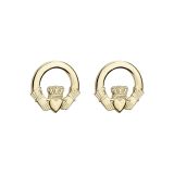 Solvar 14ct Yellow Gold Small Claddagh Stud Earrings
