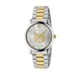 G-Timeless 38mm, Silver Feline Dial, Quartz Movement, Stainless Steel Case, Stainless Steel and Gold PVD Bracelet Watch