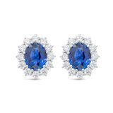 Weir Collection 18k Sapphire and Diamond Cluster Earrings