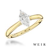 Yellow Gold/Platinum and Marquise Cut 0.41ct Diamond Engagement Ring