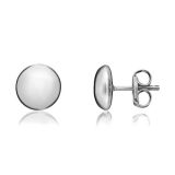 Weir Collection 9k White Gold Button Stud Earrings