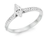 Platinum and Marquise Shape 0.49ct Diamond Engagement Ring