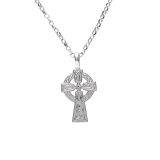 Sterling Silver Small Double Sided Celtic Cross Pendant Necklace