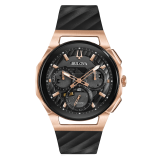 Bulova Curv Rose Gold and Black Chronograph Watch