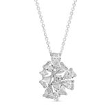 18k White Gold Diamond Cluster Necklace