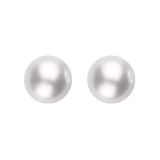 Mikimoto 18k Yellow Gold 7mm White Grade A+ Pearl Stud Earrings