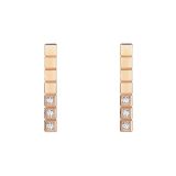 Ice Cube 18k Rose Gold Half Set Diamond Earrings