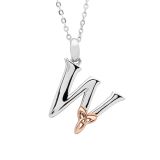 Sterling Silver Letter W Initial Pendant