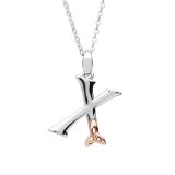 Sterling Silver Celtic Letter X Initial Pendant
