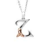 Sterling Silver Letter Z Initial Pendant & Chain
