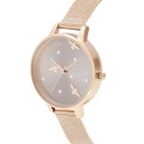 Olivia Burton Pearly Queen Rose Gold Mesh Strap Watch