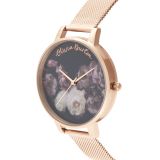 Olivia Burton Fine Art 38mm Stainless Steel Rose PVD Plated Quartz Watch with Mesh Strap