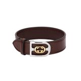 Leather Interlocking G Bracelet