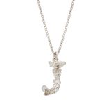 Alex Monroe Sterling Silver Floral Initial J Necklace