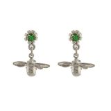Earth Day Bee Earrings in Sterling Silver