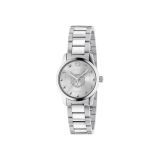 G-Timeless 28mm, Silver Feline Dial, Quartz Movement, Stainless Steel Watch