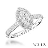 Platinum and marquise cut diamond engagement ring