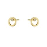 Georg Jensen 18k Yellow Gold Halo Earrings