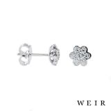White gold and round brilliant cut earrings