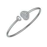 Happy Hearts 18k White Gold Diamond Bangle