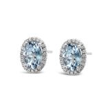 18k Aquamarine and Diamond Earrings