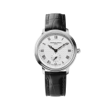 Photo of the Frederique Constant Classics Slimline Ladies Small Seconds 29mm Quartz Watch with Silver Dial, Stainless Steel Case & Leather Strap – FC-235M1S6