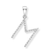 Weir Collection Diamond "M" Initial with 9K White Gold
